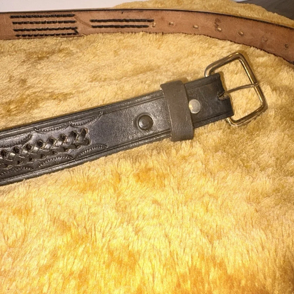 Vintage‎ Longhorn Skull Belt Buckle Western Cowboy Ranch Leather USA